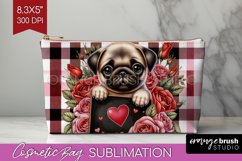 Valentine Dog Cosmetic Bag - Valentines Day Makeup Bag PNG Product Image 1
