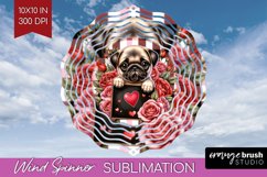 Valentine Dog Wind Spinner Sublimation PNG - Valentines Day Product Image 1
