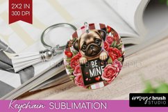 Valentine Dog Keychain PNG - Valentines Day Keychain Product Image 1