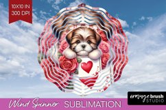 Valentine Dog Wind Spinner Sublimation PNG - Valentines Day Product Image 1