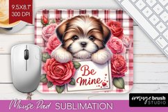 Valentine Dog Mouse Pad Sublimation - Valentines Day PNG Product Image 1