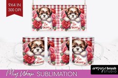 Valentine Dog Mug Wrap - Valentines Day Mug PNG Sublimation Product Image 1