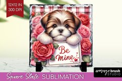 Valentine Dog Slate PNG - Valentines Day Square Slate Product Image 1