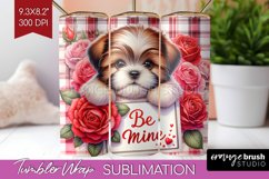 Valentine Dog Tumbler Wrap - Valentines Day Tumbler PNG Product Image 1