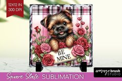 Valentine Dog Slate PNG - Valentines Day Square Slate Product Image 1