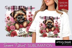 Valentine Dog Square Tshirt Background - Valentines Day PNG Product Image 1