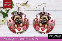 Valentine Dog Round Earrings - Valentines Day PNG Product Image 1