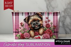 Valentine Dog Cosmetic Bag - Valentines Day Makeup Bag PNG Product Image 1