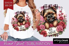 Valentine Dog Round Tshirt Background - Valentines Day PNG Product Image 1