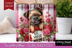Valentine Dog Tumbler Wrap - Valentines Day Tumbler PNG Product Image 1