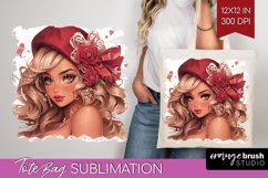 Valentine Girl Tote Bag - Valentines Day Tote Bag PNG Product Image 1