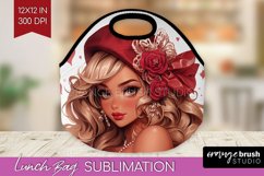 Valentine Girl Lunch Bag - Valentines Day Lunch Bug PNG Product Image 1