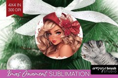 Valentine Girl Ornament PNG - Valentines Day PNG Sublimation Product Image 1