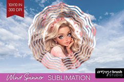 Valentine Girl Wind Spinner Sublimation PNG - Valentines Day Product Image 1
