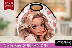 Valentine Girl Lunch Bag - Valentines Day Lunch Bug PNG Product Image 1