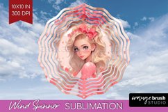Valentine Girl Wind Spinner Sublimation PNG - Valentines Day Product Image 1