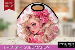 Valentine Girl Lunch Bag - Valentines Day Lunch Bug PNG Product Image 1