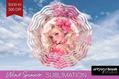 Valentine Girl Wind Spinner Sublimation PNG - Valentines Day Product Image 1