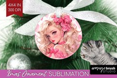 Valentine Girl Ornament PNG - Valentines Day PNG Sublimation Product Image 1