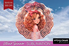 Valentine Girl Wind Spinner Sublimation PNG - Valentines Day Product Image 1