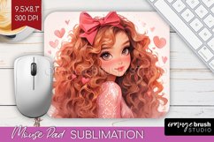 Valentine Girl Mouse Pad Sublimation - Valentines Day PNG Product Image 1