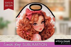 Valentine Girl Lunch Bag - Valentines Day Lunch Bug PNG Product Image 1