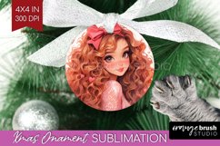 Valentine Girl Ornament PNG - Valentines Day PNG Sublimation Product Image 1