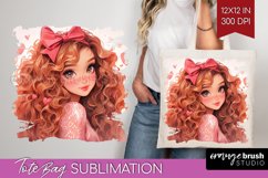 Valentine Girl Tote Bag - Valentines Day Tote Bag PNG Product Image 1