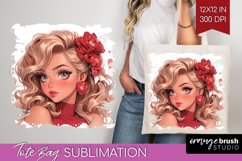 Valentine Girl Tote Bag - Valentines Day Tote Bag PNG Product Image 1