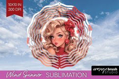 Valentine Girl Wind Spinner Sublimation PNG - Valentines Day Product Image 1