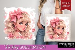 Valentine Girl Tote Bag - Valentines Day Tote Bag PNG Product Image 1