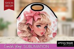 Valentine Girl Lunch Bag - Valentines Day Lunch Bug PNG Product Image 1