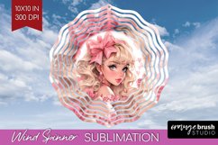 Valentine Girl Wind Spinner Sublimation PNG - Valentines Day Product Image 1