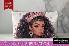 Valentine Girl Cosmetic Bag - Valentines Day Makeup Bag PNG Product Image 1