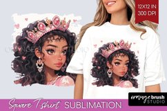 Valentine Girl Square Tshirt Background - Valentines Day PNG Product Image 1