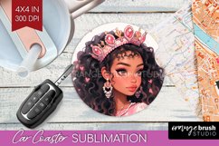 Valentine Girl Car Coaster - Valentines Day Coaster PNG Product Image 1