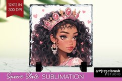 Valentine Girl Slate PNG - Valentines Day Square Slate Product Image 1