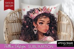 Valentine Girl Pillow Sublimation - Valentines Day Pillow Product Image 1