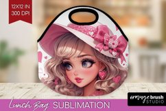 Valentine Girl Lunch Bag - Valentines Day Lunch Bug PNG Product Image 1