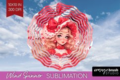 Valentine Girl Wind Spinner Sublimation PNG - Valentines Day Product Image 1