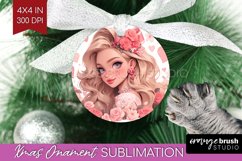 Valentine Girl Ornament PNG - Valentines Day PNG Sublimation Product Image 1