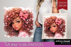 Valentine Girl Tote Bag - Valentines Day Tote Bag PNG Product Image 1