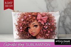 Valentine Girl Cosmetic Bag - Valentines Day Makeup Bag PNG Product Image 1