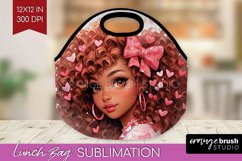 Valentine Girl Lunch Bag - Valentines Day Lunch Bug PNG Product Image 1