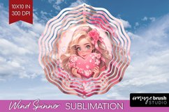 Valentine Girl Wind Spinner Sublimation PNG - Valentines Day Product Image 1