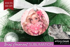 Valentine Girl Ornament PNG - Valentines Day PNG Sublimation Product Image 1