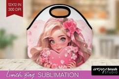 Valentine Girl Lunch Bag - Valentines Day Lunch Bug PNG Product Image 1