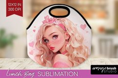 Valentine Girl Lunch Bag - Valentines Day Lunch Bug PNG Product Image 1