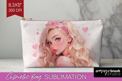 Valentine Girl Cosmetic Bag - Valentines Day Makeup Bag PNG Product Image 1