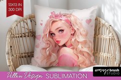 Valentine Girl Pillow Sublimation - Valentines Day Pillow Product Image 1